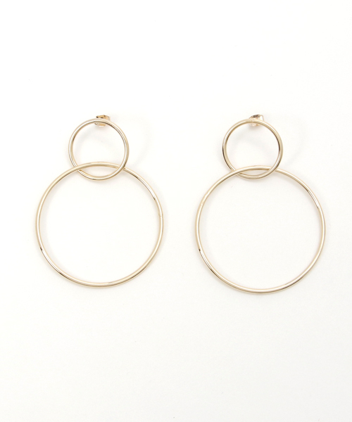 Bab Bou Jeloud（バブブージュルード）の「【WEB限定】ダブルリングフープピアス（ピアス（両耳用）・レディース・シルバー/ゴールド・FREE）」の10枚目の写真