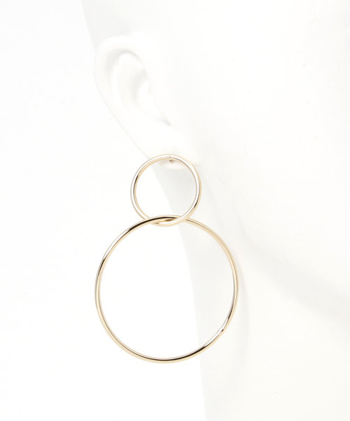 Bab Bou Jeloud（バブブージュルード）の「【WEB限定】ダブルリングフープピアス（ピアス（両耳用）・レディース・シルバー/ゴールド・FREE）」の5枚目の写真