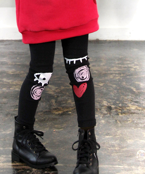 Rora(ローラ)の「Rora ユニークフェイス レギンス(2color)(レギンス/スパッツ・キッズ・オフホワイト/ブラック・90cm/100cm/110cm/120cm/130cm/140cm)」の15枚目の写真