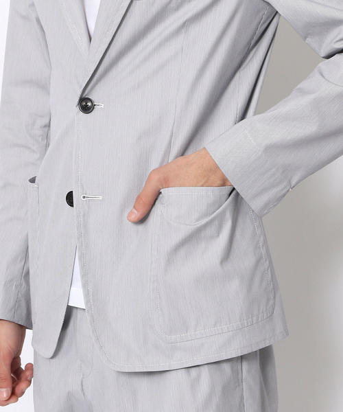 TOMORROWLAND （トゥモローランド）の「コットンポリエステルタイプライター テーラードジャケット（テーラードジャケット・メンズ・グレー系その他2/ブルー系その他2・50/48/44/46）」の5枚目の写真