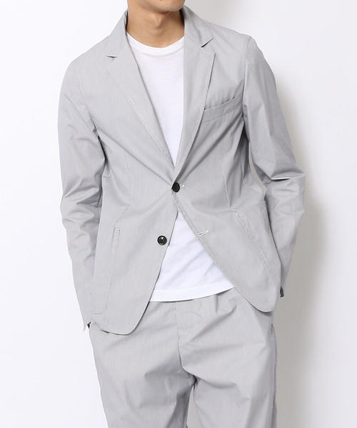 TOMORROWLAND （トゥモローランド）の「コットンポリエステルタイプライター テーラードジャケット（テーラードジャケット・メンズ・グレー系その他2/ブルー系その他2・50/48/44/46）」の7枚目の写真