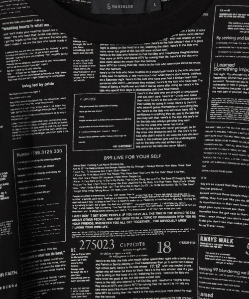 RAGEBLUE(レイジブルー)の「ナンバープリント裏毛スウェットクルー/785099(スウェット・メンズ・ホワイト/ブラック/グレー・MEDIUM/SMALL/LARGE)」の15枚目の写真