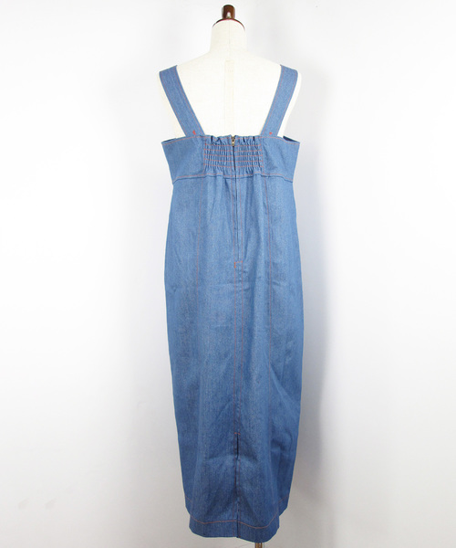 BLUEEAST（ブルーイースト）の「デニムIラインジャンパースカート（ジャンパースカート・レディース・ブルー/ネイビー・MEDIUM）」の7枚目の写真