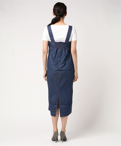 BLUEEAST（ブルーイースト）の「デニムIラインジャンパースカート（ジャンパースカート・レディース・ブルー/ネイビー・MEDIUM）」の4枚目の写真