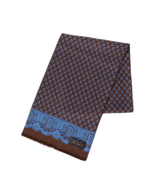 BEAMS PLUS（ビームスプラス）の「BEAMS PLUS / ペイズリー シルクスカーフ（マフラー・メンズ・ネイビー/ブラウン/ワイン・ONE SIZE）」の9枚目の写真