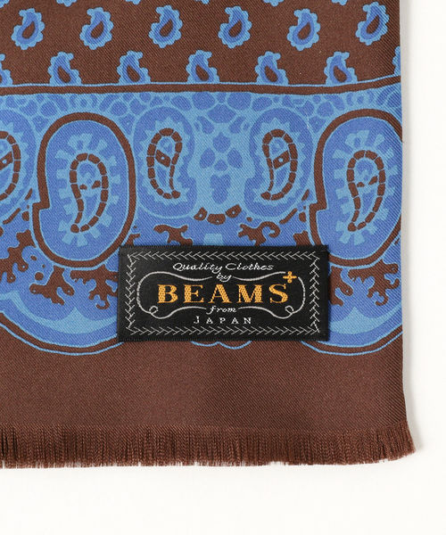 BEAMS PLUS（ビームスプラス）の「BEAMS PLUS / ペイズリー シルクスカーフ（マフラー・メンズ・ネイビー/ブラウン/ワイン・ONE SIZE）」の8枚目の写真