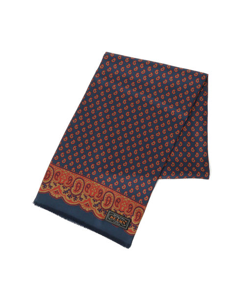 BEAMS PLUS（ビームスプラス）の「BEAMS PLUS / ペイズリー シルクスカーフ（マフラー・メンズ・ネイビー/ブラウン/ワイン・ONE SIZE）」の5枚目の写真