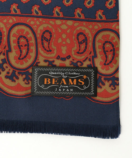 BEAMS PLUS（ビームスプラス）の「BEAMS PLUS / ペイズリー シルクスカーフ（マフラー・メンズ・ネイビー/ブラウン/ワイン・ONE SIZE）」の4枚目の写真
