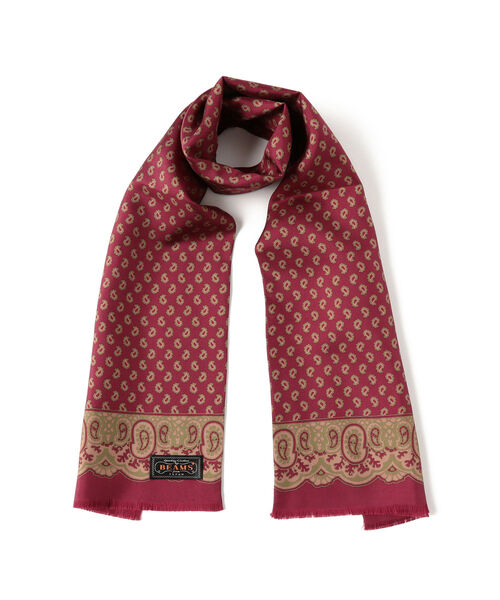 BEAMS PLUS（ビームスプラス）の「BEAMS PLUS / ペイズリー シルクスカーフ（マフラー・メンズ・ネイビー/ブラウン/ワイン・ONE SIZE）」の3枚目の写真