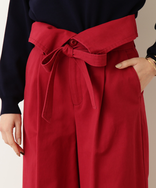 N.（N. Natural Beauty Basic）（エヌエヌナチュラルビューティーベーシック）の「デザインウエストチノワイドパンツ（その他パンツ・レディース・ベージュ/レッド/カーキ・MEDIUM）」の17枚目の写真