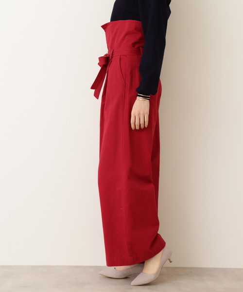 N.（N. Natural Beauty Basic）（エヌエヌナチュラルビューティーベーシック）の「デザインウエストチノワイドパンツ（その他パンツ・レディース・ベージュ/レッド/カーキ・MEDIUM）」の14枚目の写真