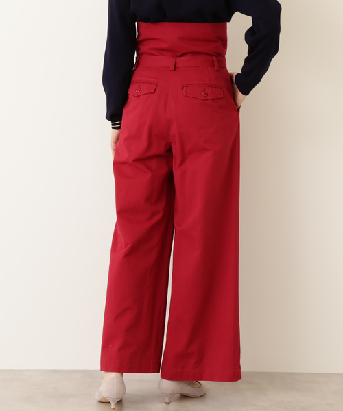 N.（N. Natural Beauty Basic）（エヌエヌナチュラルビューティーベーシック）の「デザインウエストチノワイドパンツ（その他パンツ・レディース・ベージュ/レッド/カーキ・MEDIUM）」の6枚目の写真