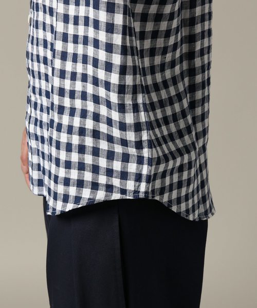 JOURNAL STANDARD（ジャーナルスタンダード）の「リネンパターンレギュラー7分袖シャツ＃（シャツ/ブラウス・メンズ・クリアブルー/ダークブルー/ブルー系その他/コバルトブルー・SMALL/MEDIUM/LARGE）」の9枚目の写真