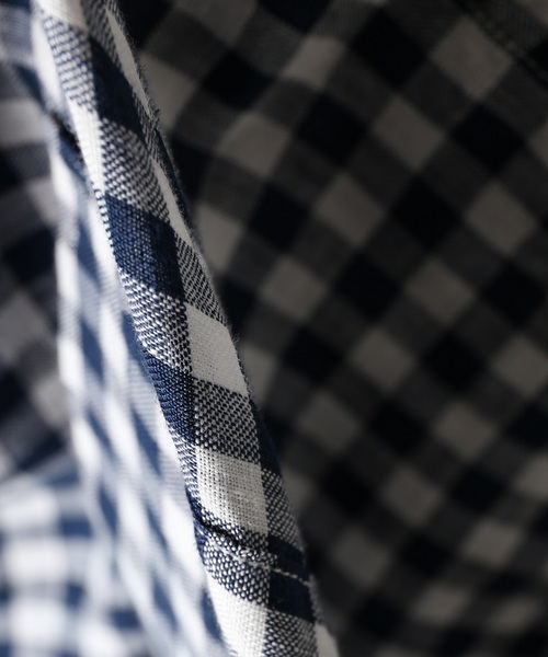 JOURNAL STANDARD（ジャーナルスタンダード）の「リネンパターンレギュラー7分袖シャツ＃（シャツ/ブラウス・メンズ・クリアブルー/ダークブルー/ブルー系その他/コバルトブルー・SMALL/MEDIUM/LARGE）」の6枚目の写真