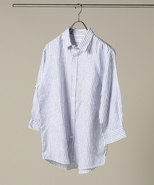 JOURNAL STANDARD（ジャーナルスタンダード）の「リネンパターンレギュラー7分袖シャツ＃（シャツ/ブラウス・メンズ・クリアブルー/ダークブルー/ブルー系その他/コバルトブルー・SMALL/MEDIUM/LARGE）」の20枚目の写真