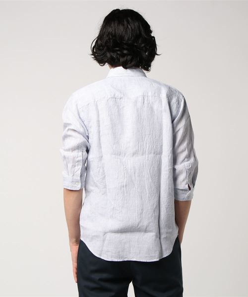 JOURNAL STANDARD（ジャーナルスタンダード）の「リネンパターンレギュラー7分袖シャツ＃（シャツ/ブラウス・メンズ・クリアブルー/ダークブルー/ブルー系その他/コバルトブルー・SMALL/MEDIUM/LARGE）」の10枚目の写真