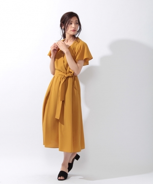 laboratory work（ラボラトリーワーク）の「スタンドカシュクールワンピース（ワンピース・レディース・ネイビー/マスタード/キャメル・MEDIUM）」の14枚目の写真