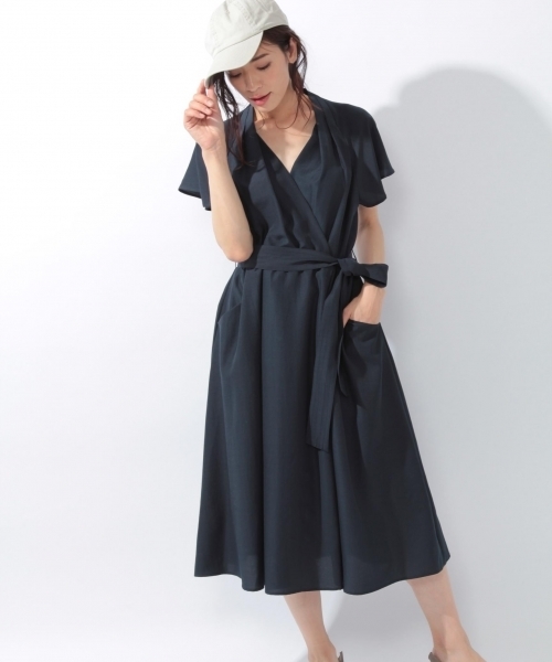 laboratory work（ラボラトリーワーク）の「スタンドカシュクールワンピース（ワンピース・レディース・ネイビー/マスタード/キャメル・MEDIUM）」の16枚目の写真