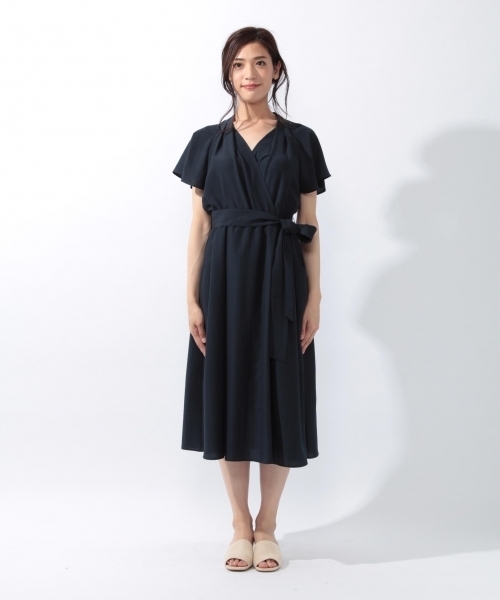 laboratory work（ラボラトリーワーク）の「スタンドカシュクールワンピース（ワンピース・レディース・ネイビー/マスタード/キャメル・MEDIUM）」の10枚目の写真