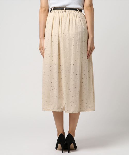 archives（アルシーヴ）の「前釦ランダムドットタックスカート（スカート・レディース・ブラック/グリーン/アイボリー・MEDIUM）」の5枚目の写真