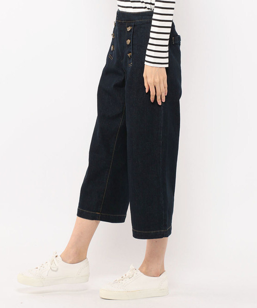 Petit Honfleur（プチオンフルール）の「デニムボタン使いパンツ（デニムパンツ・レディース・ネイビー/ブルー・70/61/64/67）」の7枚目の写真