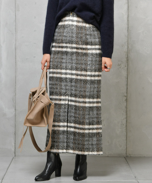 DouDou（ドゥドゥ）の「シャギーチェックスカート（スカート・レディース・ブラウン/ブルー・38/36）」の12枚目の写真