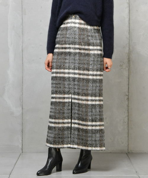 DouDou（ドゥドゥ）の「シャギーチェックスカート（スカート・レディース・ブラウン/ブルー・38/36）」の13枚目の写真