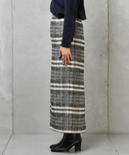 DouDou（ドゥドゥ）の「シャギーチェックスカート（スカート・レディース・ブラウン/ブルー・38/36）」の14枚目の写真