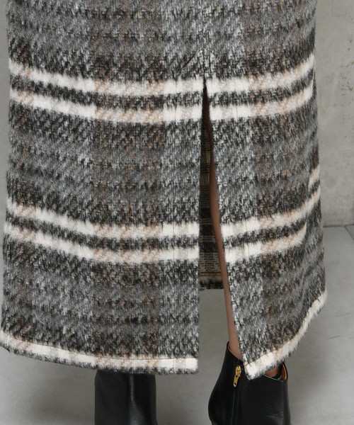 DouDou（ドゥドゥ）の「シャギーチェックスカート（スカート・レディース・ブラウン/ブルー・38/36）」の10枚目の写真