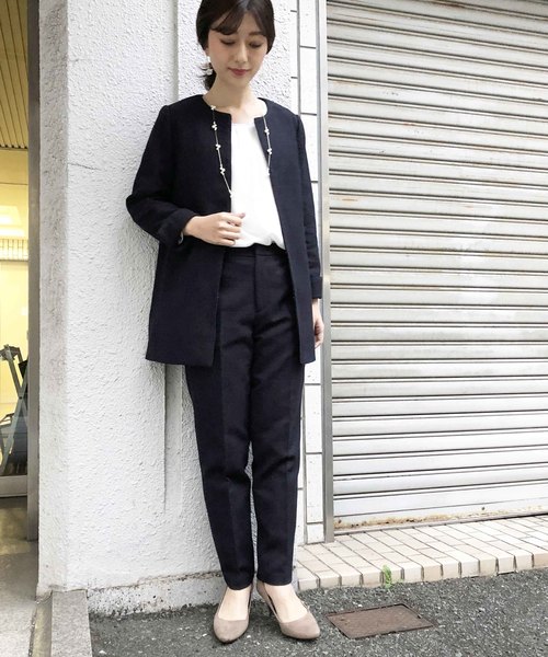 WEB限定】綾織りツイードテーパードパンツ（スーツパンツ）｜PICCIN