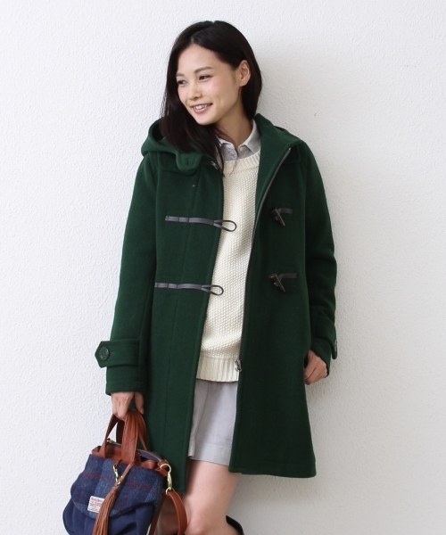 coen（コーエン）の「カットパイルメルトンダッフルコート（ダッフルコート・レディース・グレー/ケリー/ネイビー/オレンジ・MEDIUM/LARGE）」の2枚目の写真