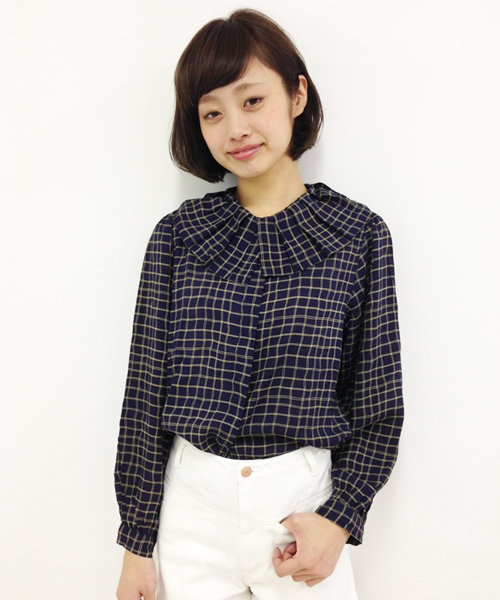 Kastane(カスタネ)の「【Kastane】チェック2WAYタックBL(シャツ/ブラウス・レディース・その他20/キャメル・FREE)」の1枚目の写真