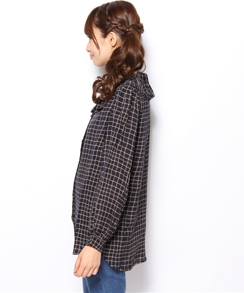 Kastane(カスタネ)の「【Kastane】チェック2WAYタックBL(シャツ/ブラウス・レディース・その他20/キャメル・FREE)」の4枚目の写真