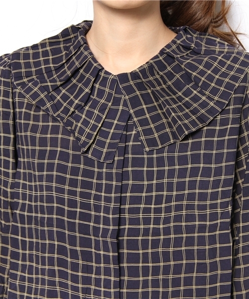 Kastane(カスタネ)の「【Kastane】チェック2WAYタックBL(シャツ/ブラウス・レディース・その他20/キャメル・FREE)」の6枚目の写真