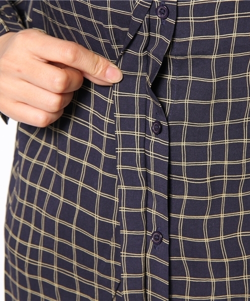 Kastane(カスタネ)の「【Kastane】チェック2WAYタックBL(シャツ/ブラウス・レディース・その他20/キャメル・FREE)」の8枚目の写真