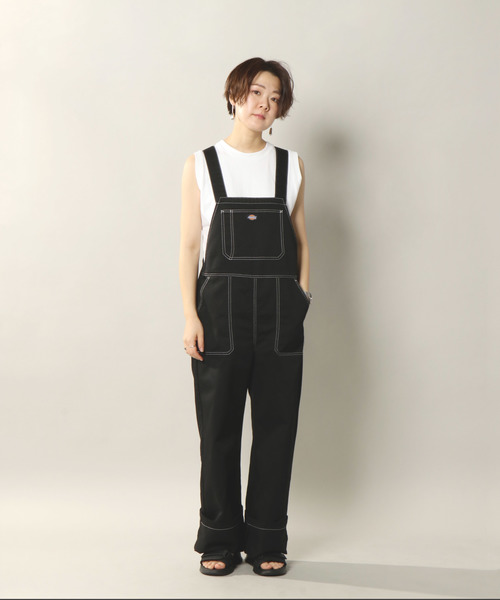 Dickies（ディッキーズ）の「ディッキーズ TCツイルオーバーオール（サロペット/オーバーオール・レディース・ブラック/ベージュ・M/L）」の10枚目の写真