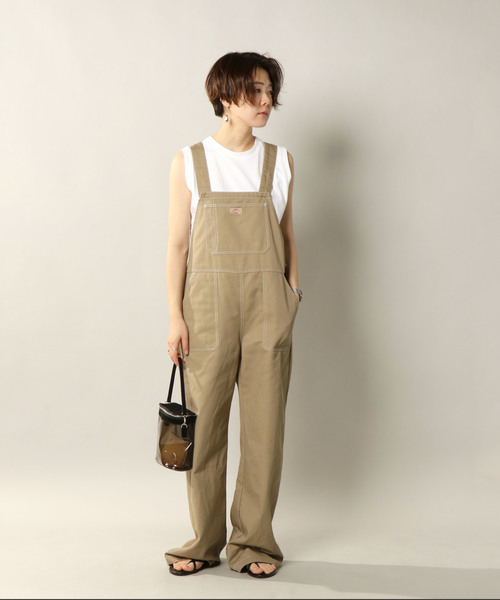 Dickies（ディッキーズ）の「ディッキーズ TCツイルオーバーオール（サロペット/オーバーオール・レディース・ブラック/ベージュ・M/L）」の12枚目の写真