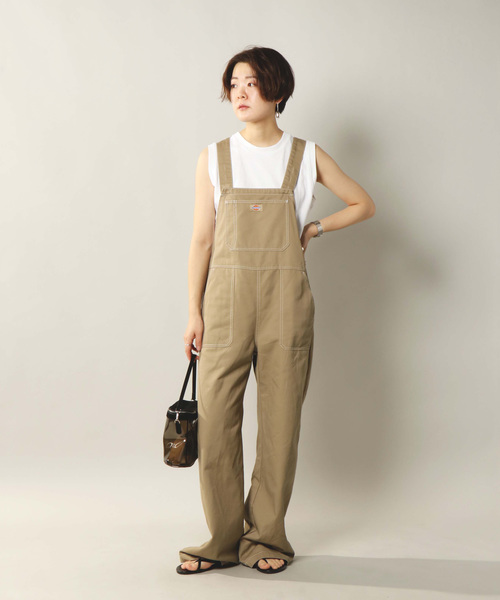 Dickies（ディッキーズ）の「ディッキーズ TCツイルオーバーオール（サロペット/オーバーオール・レディース・ブラック/ベージュ・M/L）」の6枚目の写真