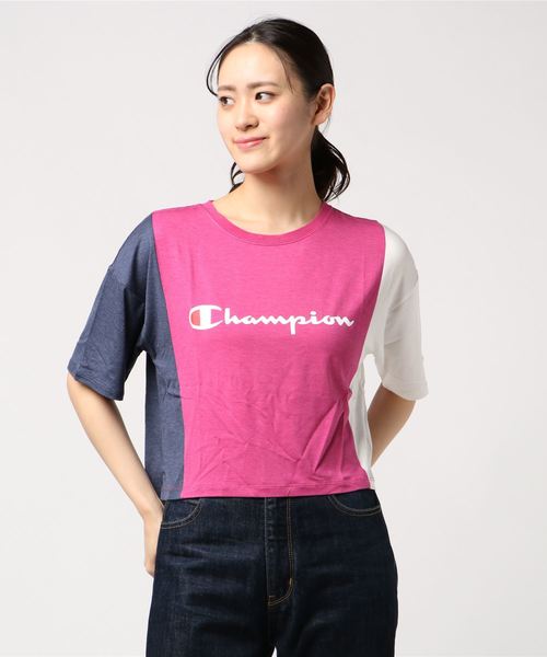 Champion（チャンピオン）の「チャンピオン CROPPED T-SHIRT CW-PS305（Tシャツ/カットソー・レディース・ローズ/ホワイト/グレー・M/L/S/XL）」の3枚目の写真