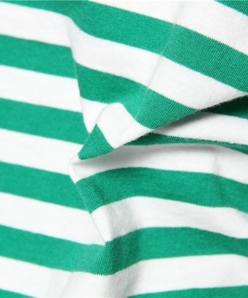 BEAMS BOY(ビームスボーイ)の「□BEAMS BOY / 1cmボーダー ボートネック7分袖② 0900CL(Tシャツ/カットソー・レディース・イエロー/グリーン・BOY)」の8枚目の写真