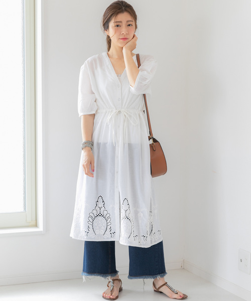 ワンピース ワンピースインド綿刺繍ロングガウン ワンピース Fizz フィズ のファッション