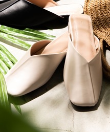 WEGO | WEGO/Vカットスクウェアトゥバブーシュ(サンダル)