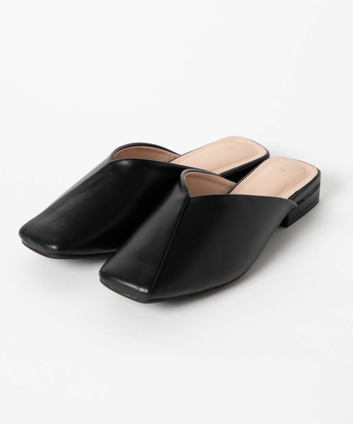 WEGO(ウィゴー)の「WEGO/Vカットスクウェアトゥバブーシュ(サンダル・レディース・ベージュ/ブラック・LARGE/MEDIUM)」の6枚目の写真
