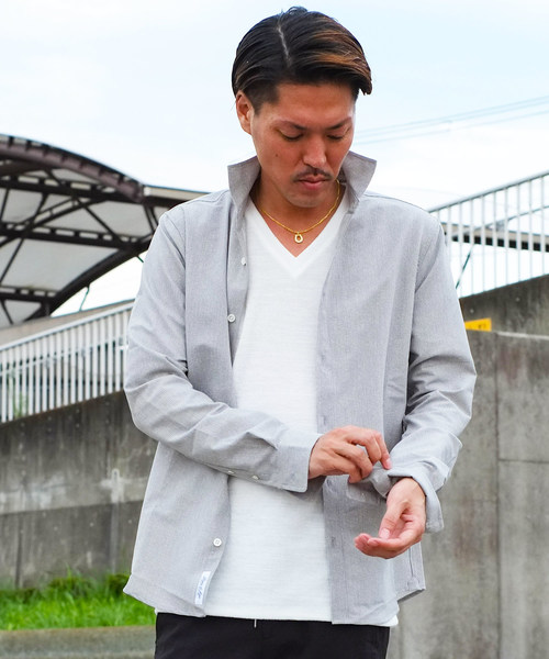 GOSTAR DE FUGA（ゴスタール ジフーガ）の「シアサッカーシャツ（シャツ/ブラウス・メンズ・ホワイト/ホワイト×グレー/グレー/ブルー・M/L/XL）」の14枚目の写真