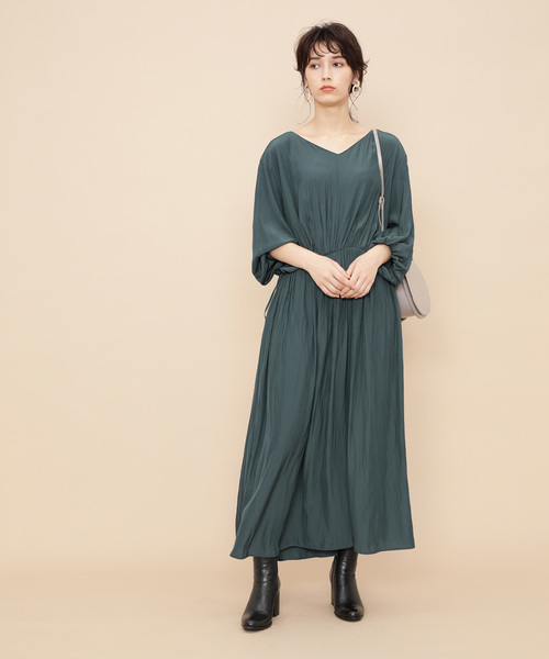 ADAM ET ROPE'（アダムエロペ）の「デシンギャザーマキシドレス（ワンピース・レディース・ライトグリーン/ピンク系その他・FREE）」の13枚目の写真