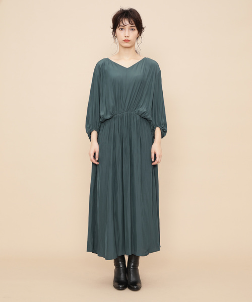 ADAM ET ROPE'（アダムエロペ）の「デシンギャザーマキシドレス（ワンピース・レディース・ライトグリーン/ピンク系その他・FREE）」の15枚目の写真