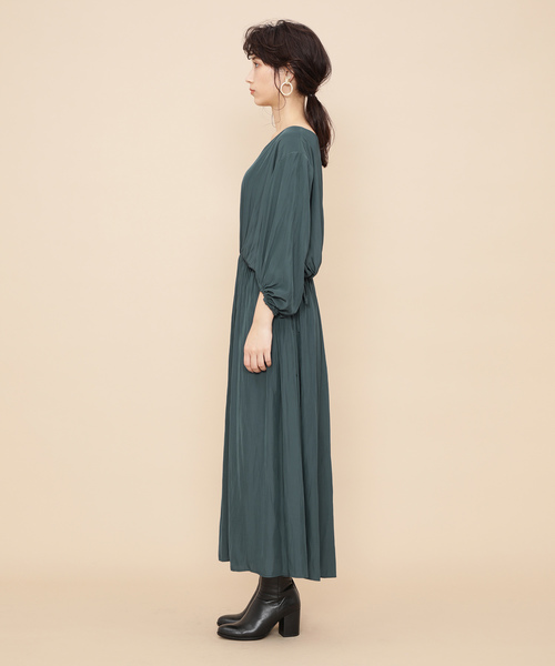 ADAM ET ROPE'（アダムエロペ）の「デシンギャザーマキシドレス（ワンピース・レディース・ライトグリーン/ピンク系その他・FREE）」の9枚目の写真