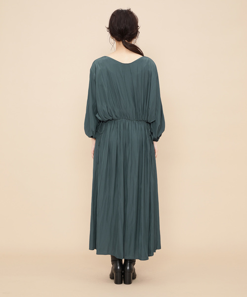 ADAM ET ROPE'（アダムエロペ）の「デシンギャザーマキシドレス（ワンピース・レディース・ライトグリーン/ピンク系その他・FREE）」の7枚目の写真