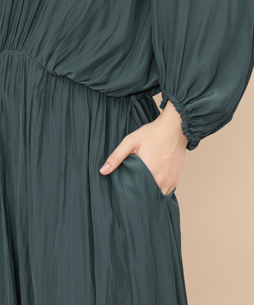 ADAM ET ROPE'（アダムエロペ）の「デシンギャザーマキシドレス（ワンピース・レディース・ライトグリーン/ピンク系その他・FREE）」の6枚目の写真