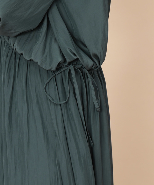 ADAM ET ROPE'（アダムエロペ）の「デシンギャザーマキシドレス（ワンピース・レディース・ライトグリーン/ピンク系その他・FREE）」の12枚目の写真